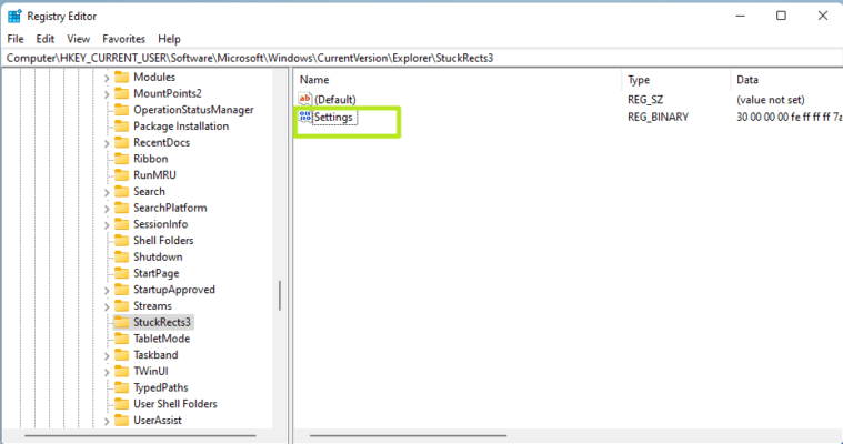 تغییر مکان تسکبار در ویندوز 11