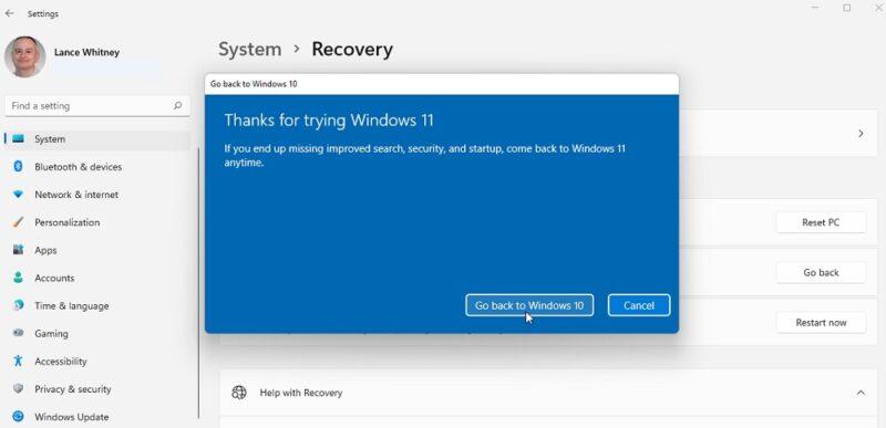 نحوه دانگرید ویندوز 11 به 10