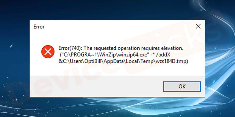رفع ارور 740 در ویندوز 10 و 11